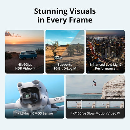DJI Lito X1 4K Premium Camera Drone for Beginners 1/1.3" Sensor With Smooth ActiveTrack