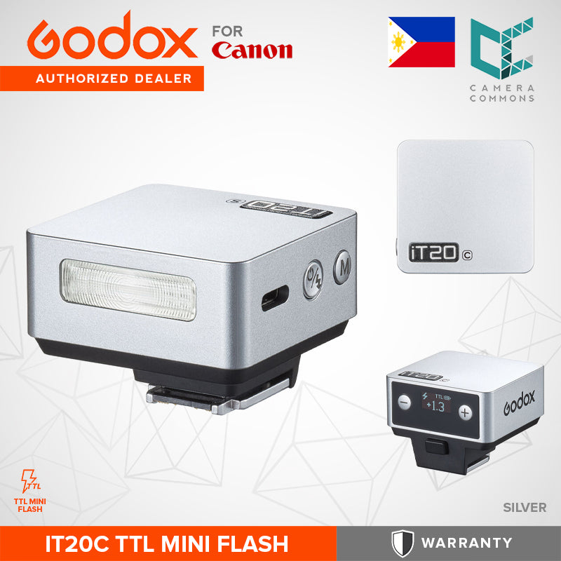Godox iT20 TTL Mini Flash Built-In USB-C Lightweight Design Compact Shoe-Mounted On-Camera
