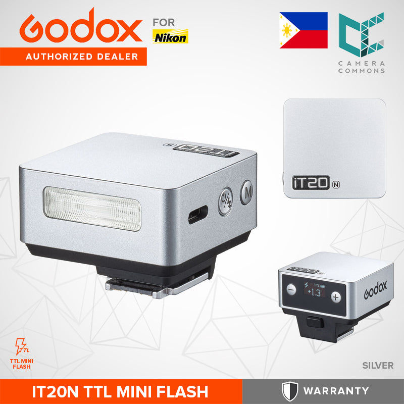 Godox iT20 TTL Mini Flash Built-In USB-C Lightweight Design Compact Shoe-Mounted On-Camera