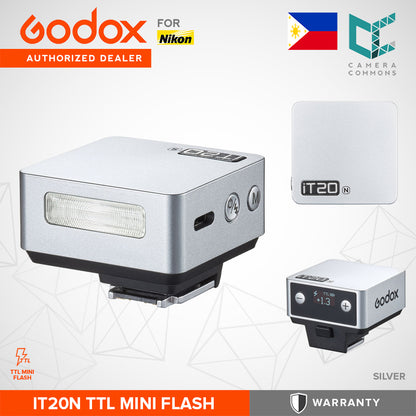 Godox iT20 TTL Mini Flash Built-In USB-C Lightweight Design Compact Shoe-Mounted On-Camera