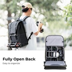 K&F Concept Dweller Black Professional DSLR Camera Bag Backpack 15.6" with Rain Cover KF13.087AV