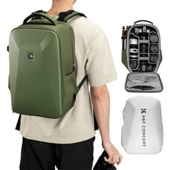 K&F Concept KF13.134 HardShell 22L Large Camera Bag Backpack with 15-15.6 Inches Laptop Compartment