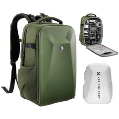 K&F Concept KF13.134 HardShell 22L Large Camera Bag Backpack with 15-15.6 Inches Laptop Compartment