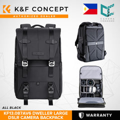 K&F Concept Dweller Black Professional DSLR Camera Bag Backpack 15.6" with Rain Cover KF13.087AV