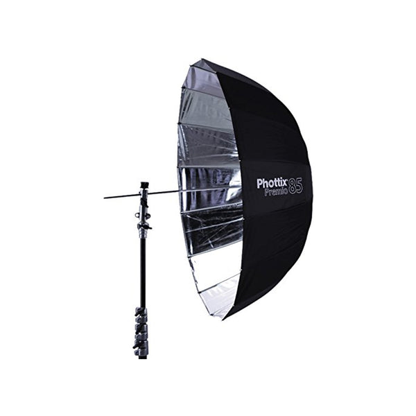 Phottix Premio Reflective Umbrella 85cm / 33 Inches - Black and Silver (85372 , PH85372)