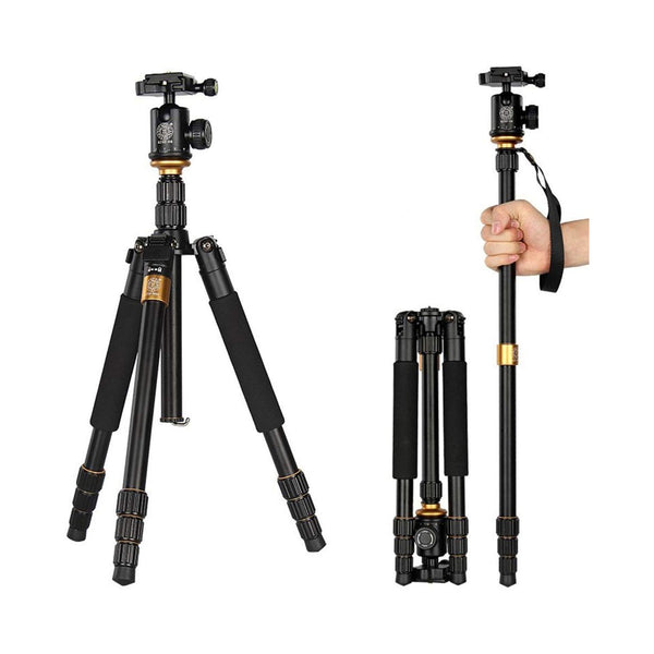 QZSD Q999 Magnesium Aluminum Alloy Compact Portable Traveling Tripod Monopod Stand with Ball Head and Carrying Bag for Digital Camera and Camcorder