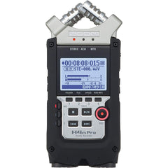 Zoom H4N Pro 4-Track Portable Recorder, Stereo Microphones, 2 XLR/ ¼“ Combo Inputs, Guitar Inputs, Battery Powered, for Stereo/Multitrack Recording of Music, Audio for Video, and Podcasting