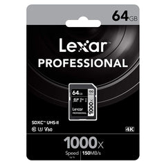 Lexar Professional High-Performance 1000X SDXC UHS-II Card (64gb, 128gb)