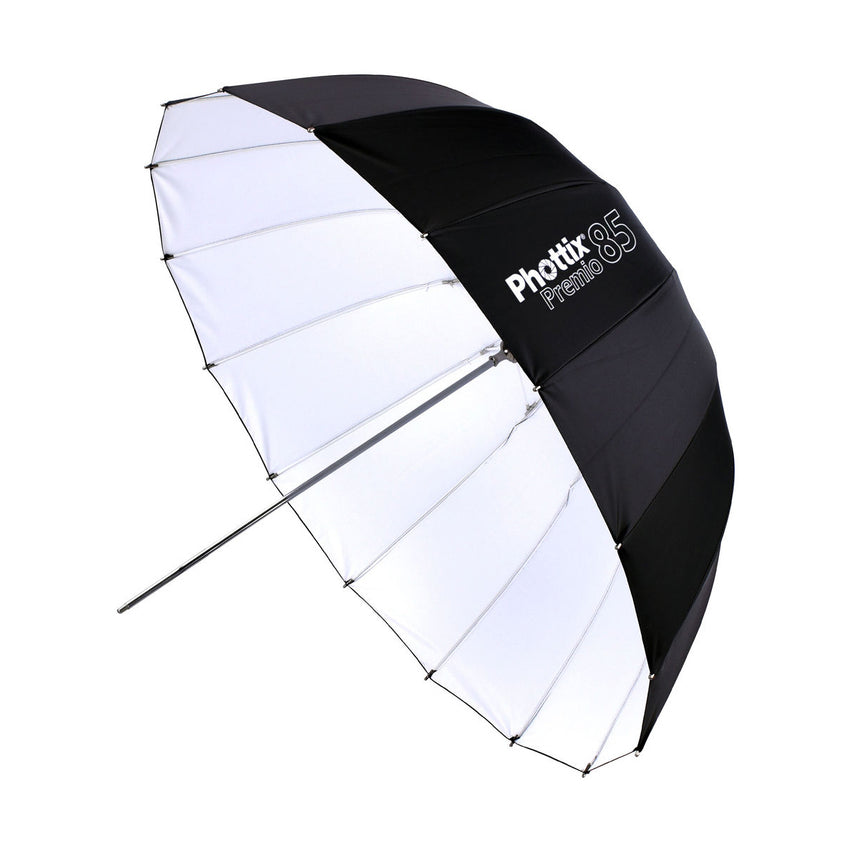 Phottix Premio Reflective Umbrella 85cm / 33 Inches - Black and White (85377 , PH85377)