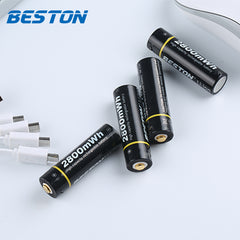 Beston 2800wHm AA Rechargeable Battery with Micro USB Input
