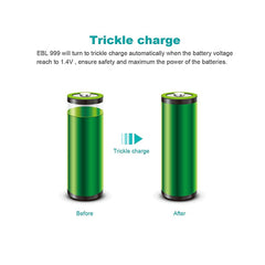 EBL 12 Bay Smart Battery Charger for AA , AAA , 9V , Ni-MH , Ni-CD , Li-On Rechargeable Batteries LiOn NiMH NiCD