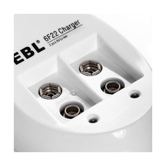 EBL 2 Bay Lithium Battery Charger for 9V Li-On Rechargeable Batteries LiOn
