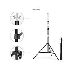 2 x 2m / 6.5 x 6.5ft Photography / Video Background Stand / Adjustable Studio Photo Backdrop Support Kit with Carrying Bag for Photo / Video Shooting