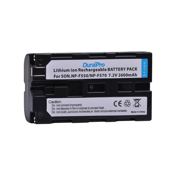DuraPro 2 Pcs NP-F550 F550 NP-F570 Decoded Lithium/Li-ion Rechargeable Battery 2600mAh for Sony CCD-SC55 CCD-TRV81 DCR-TRV210