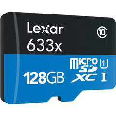 Lexar Professional High-Performance 633X microSDHC / microSDXC UHS-I Card (32gb , 64gb, 128gb, 256gb)