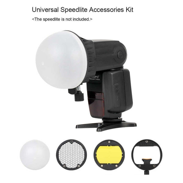 TRIOPO Flash Accessory Kit Modifier with Magnetic Mount Adapter + Diffuser Ball + Color Gel Filters for Canon Nikon Sony Godox