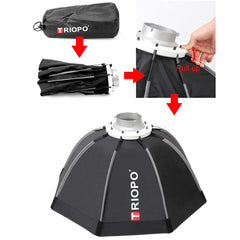 Triopo 55cm Outdoor Portable Photo Bowens Mount Octagon Umbrella Soft Box with Carry Bag for Studio Video Photography Softbox