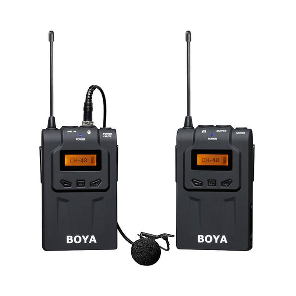 BOYA BY-WM6 UHF Professional Wireless Omnidirectional Lavalier Lapel Microphone System with 48 Optional Channels for Canon Sony Nikon Panasonic DSLR ENG EFP DV Video Camera