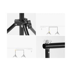 2.4 x 3m / 7.8 x 10ft Photography / Video Background Stand / Adjustable Studio Photo Backdrop Support Kit with Carrying Bag for Photo / Video Shooting
