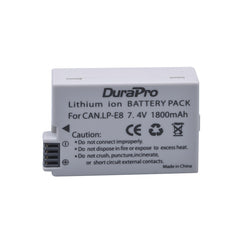 DuraPro LP-E8 Battery LP E8 LPE8 Batteries For Canon EOS 550D 600D 650D 700D kiss X4 X5 X6i X7i Rebel T2i T3i T4i T5i