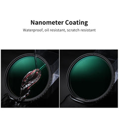 K&F Concept Variable Neutral Density ND8-ND2000 ND Filter for Camera Lenses with Multi-Resistant Coating, Waterproof