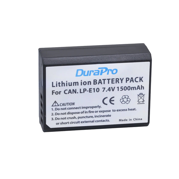 2 Pcs DuraPro LP-E10 LP E10 Rechargeable Camera Battery For Canon EOS 1100D 1200D Kiss X50 X70 Rebel for T3 T5 EOS1100D EOS1200D w/ FREE Battery Case