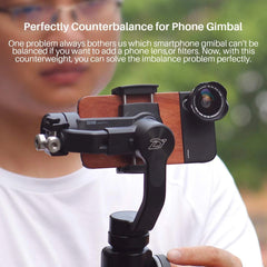 ULANZI PT-4 Universal Gimbal Counterweight Compatible for DJI Osmo Mobile 2 / Zhiyun Smooth 4 / Smooth Q/Feiyu Vimble 2 / Evo Gimbal Stabilizer Applied Balance to Moment Anamorphic Lens