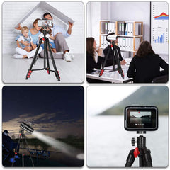 ZOMEI Phone Tripod, Tripod for iPhone Camera Portable Lightweight Aluminum Tripod Stand with Universal Cell Phone Holder Carry Bag Remote Shutter for Phone, Camera, Laser Measure, Laser Level
