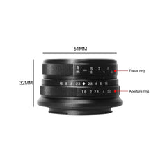 7artisans 25mm F1.8 Manual Focus Prime Fixed Lens for Olympus and Panasonic Micro Four Thirds MFT M4/3 Cameras f/1.8 - Black