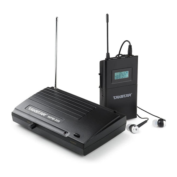 Takstar WPM-200 In Ear Stage UHF Wireless Monitor System for studio recording/on-stage monitoring (1 transmitter and 1 receiver)