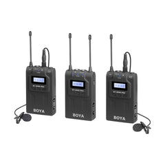 BOYA BY-WM8 UHF Dual-Channel Wireless Lavalier Microphone System with 48 Channels 6 Hours Continuous Running Time for Interviews - Camera Commons PH