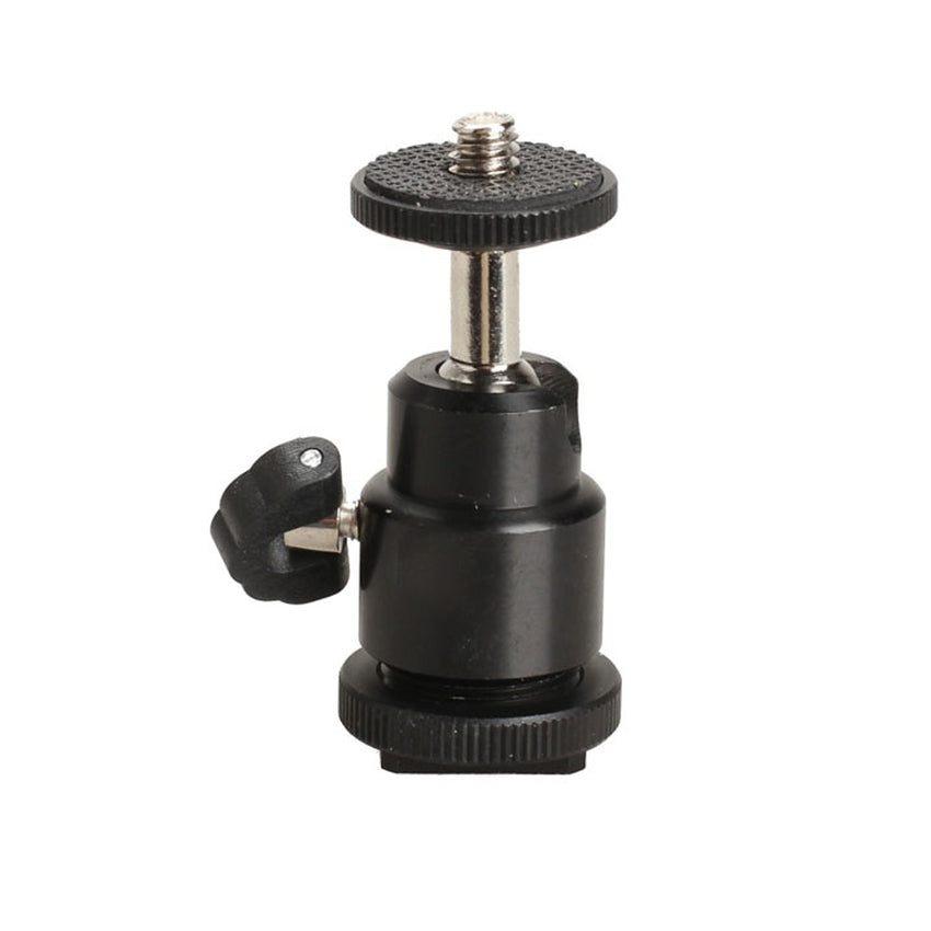 Mini Ballhead Camera Mount with Hotshoe and  1/4" Screw Mount for Tripod / 360 Swivel / DSLR / MIRRORLESS / CAMCORDER