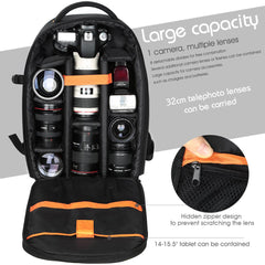 K&F Concept Nylon Large DSLR Camera Backpack for DSLR Mirrorless Camera Travel Photography Bag - KF13.037