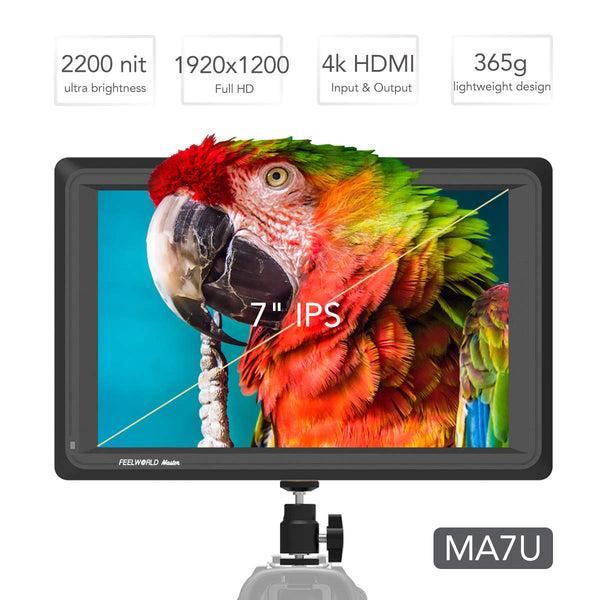 Feelworld Master MA7U 7 inch 3G SDI 4K HDMI Field Monitor, Full HD 1920x1200 IPS Director Video Monitor