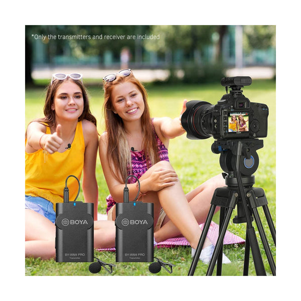 BOYA BY-WM4 Pro K2 Microphone Portable 2.4G Wireless Microphone System(Dual Transmitters + One Receiver) with Hard Case for DSLR Camera Camcorder Smartphone PC Tablet Sound Audio Recording Interview