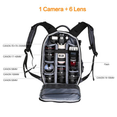 K&F Concept Nylon Large DSLR Camera Backpack for Travel Outdoor Photography fit Canon Nikon for DSLR  Mirrorless Camera Travel Photography Bag -  KF13.044