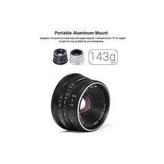 7artisans 25mm F1.8 Manual Focus Prime Fixed Lens for Olympus and Panasonic Micro Four Thirds MFT M4/3 Cameras f/1.8 - Black