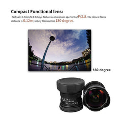 7artisans 7.5mm f/2.8 Fisheye Lens f2.8 for Sony E