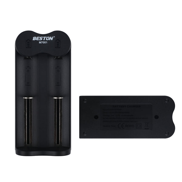 Beston BST-M7001 2-Bay Battery Charger for 20700 / 21700 / 26650 3.7 V Rechargeable Battery