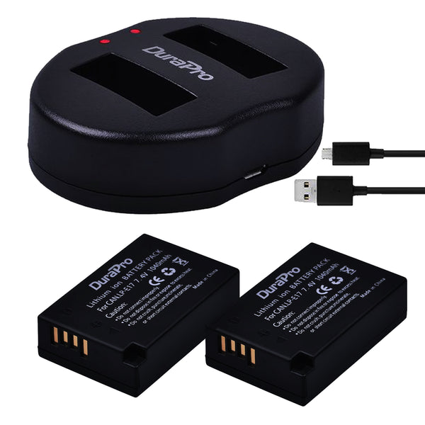 DuraPro LP-E17 2pcs  Battery  and 1pc USB Dual Charger