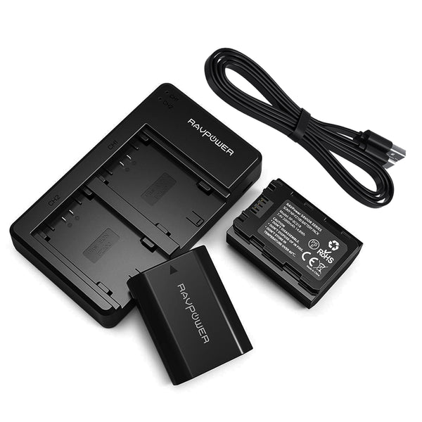NP-FZ100 RAVPower [Upgraded] NP FZ100 Replacement Battery Charger Set Dual USB Charger Compatible with Firmware 2.0 Sony Alpha A7 III Battery, A7R III, A9, Sony Alpha 9, A7R3 (2-Pack, 2000mAh)