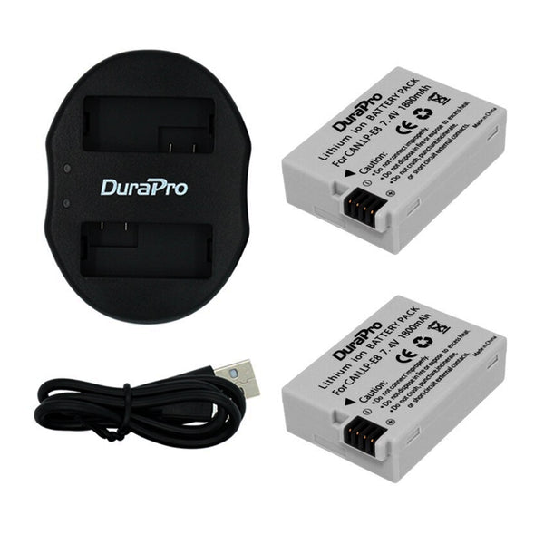 DuraPro Canon 2pc LP-E8 Battery + Dual USB  Charger Kit LPE8