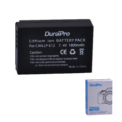 2 Pcs DuraPro LP-E12 1800mAh Battery for Canon EOS M M2 100D Kiss X7 Rebel SL1