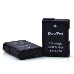 DuraPro 2pcs Nikon Batteries and USB Dual Charger EN-EL14 For Camera Nikon D5200 D3100 D3200 D5100 P7000 P7100