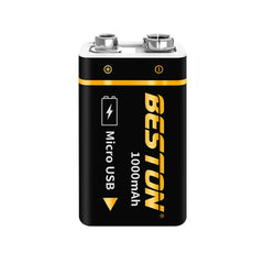 Beston 9V 1000mAh Micro USB Rechargeable Li On Battery 6F22