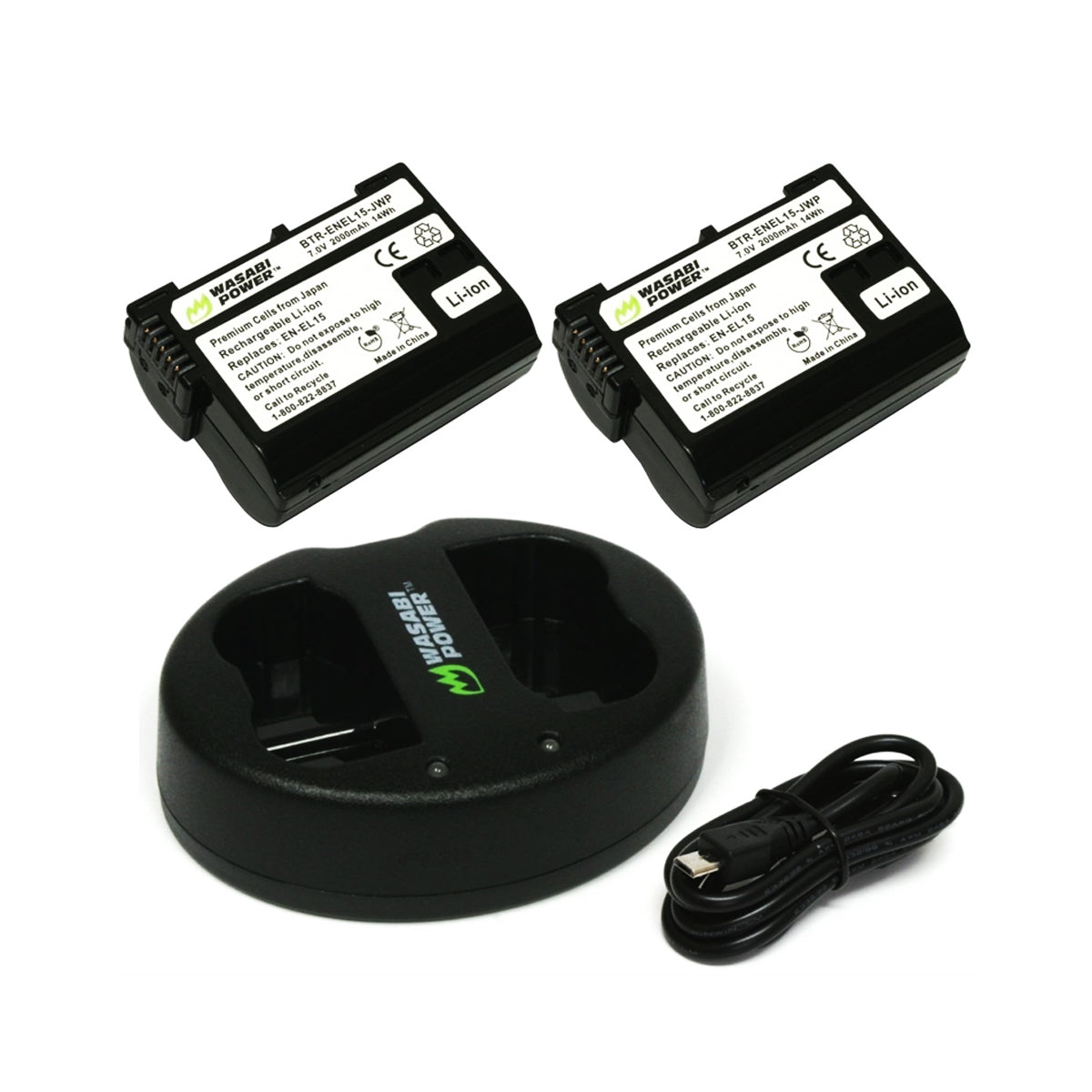 Wasabi Power Battery (2-Pack) and Charger for Sony NP-FW50 
