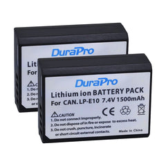 DuraPro 2pcs LP-E10 Battery + Dual USB Charger For Canon 1100D 1200D Kiss X50 X70 Rebel T3 T5