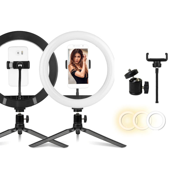 Table Top LED Ring Light with Stand for Livestreaming , Tiktok , Vlogs , Makeup (RL10T , RL08T , RL06T)