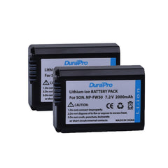 DuraPro Sony NP-FW50 2pcs Battery and Dual USB Charger for Sony Cameras NPFW50 900mah