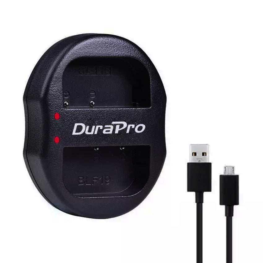 Durapro DMW-BLF19 DMW BLF19 USB Dual battery charger for Panasonic Lumix DMC-GH3 DMC GH3 GH4 DMC-GH4 GH5 USB camera dual charger